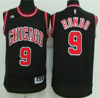 Chicago Bulls #9 Rajon Rondo black Stitched NBA Jerseys