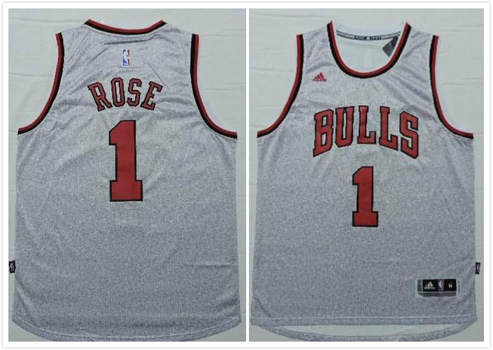 Chicago Bulls 1 Derrick Rose Grey Adidas men NBA basketball jerseys