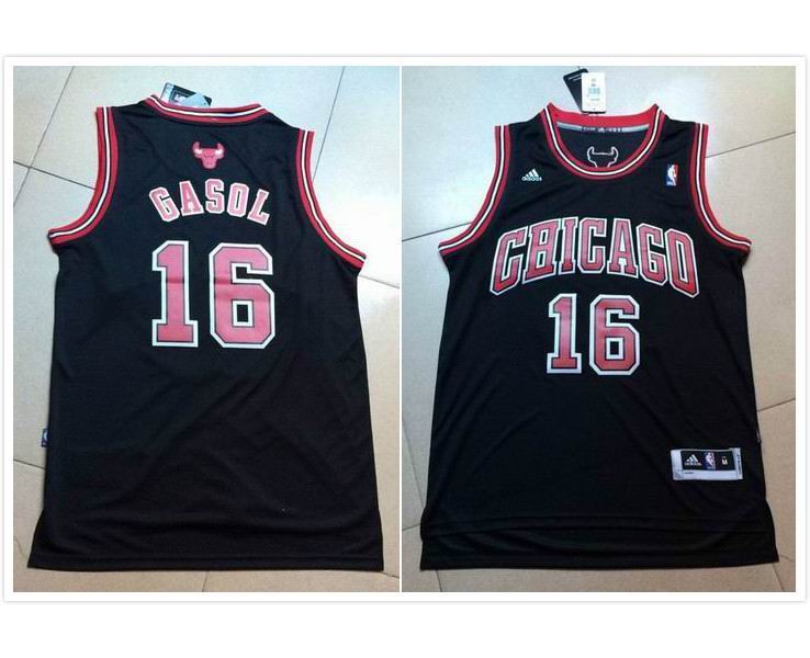 Custom-made Chicago Bulls 16 Pau Gasol black Latin Nights Swingman Adidas men NBA basketball jerseys