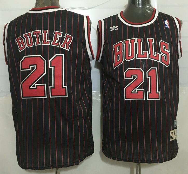 Chicago Bulls 21 JIMMY BUTLER black red Adidas men NBA basketball jerseys