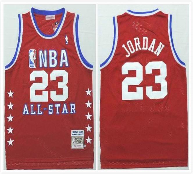 Chicago Bulls 23 Michael Jordan red Throwback all star NBA Jersey