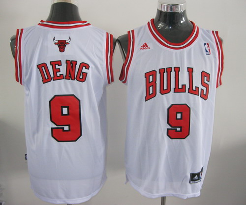 Chicago Bulls 9 DENG white Adidas men NBA basketball jerseys