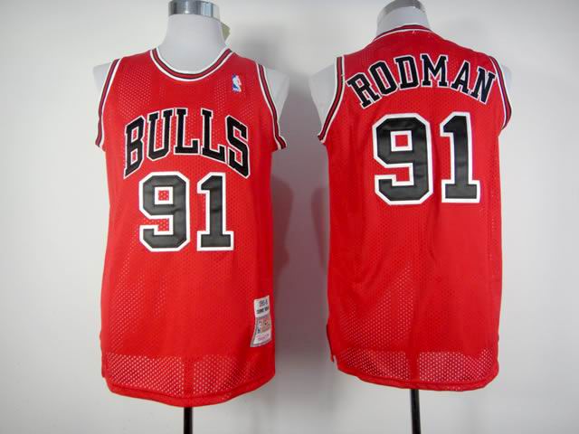 Chicago Bulls 91 Dennis Rodman Red Throwback Adidas menAdidas men NBA basketball jerseys