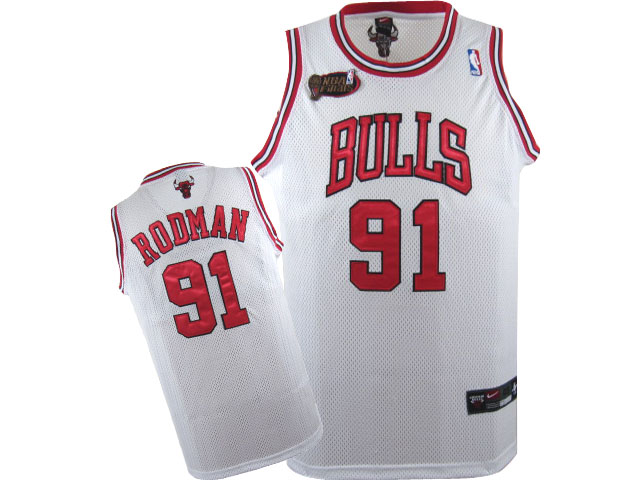 Chicago Bulls 91 RODMAN   white nba Adidas men NBA basketball jerseys