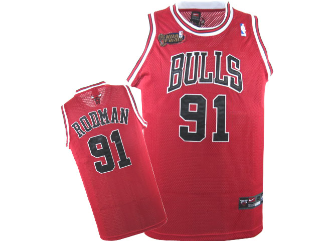 Chicago Bulls 91 RODMAN  red cheap nba Adidas men NBA basketball jerseys