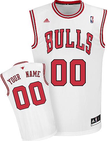 Chicago Bulls white adidas jersey custom any name number