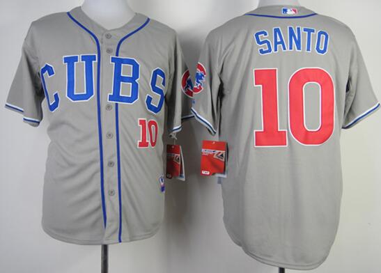 Chicago Cubs 10 Ron Santo gray men baseball mlb Jerseys