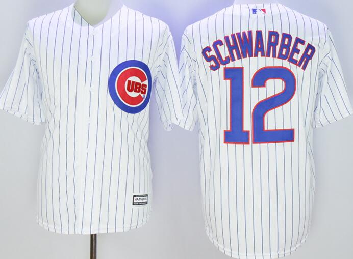 Chicago Cubs 12 Kyle Schwarber white majestic men baseball mlb jerseys