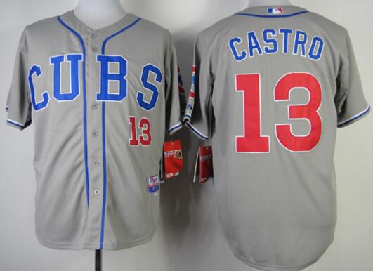 Chicago Cubs 13 CASTRO gray men baseball mlb jerseys