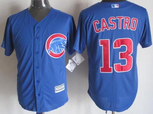 Chicago Cubs 13 Starlin Castro majestice blue men baseball mlb jerseys