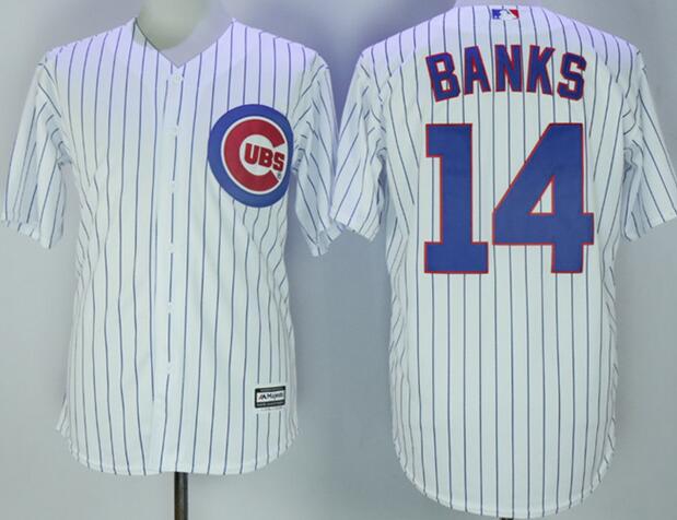 Chicago Cubs 14 Banks white majestic men baseball mlb Jersey