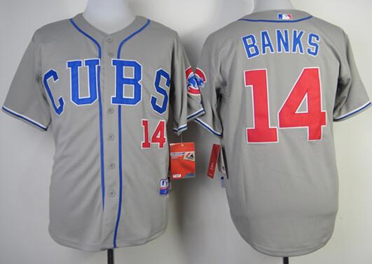 Chicago Cubs 14 Ernie Banks gray new mlb Jersey