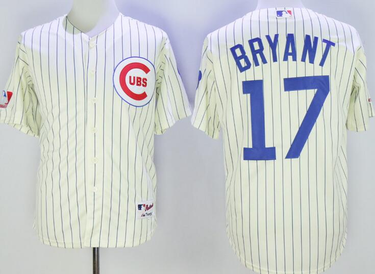 Chicago Cubs 17 Kris Bryant beige men baseball mlb jerseys