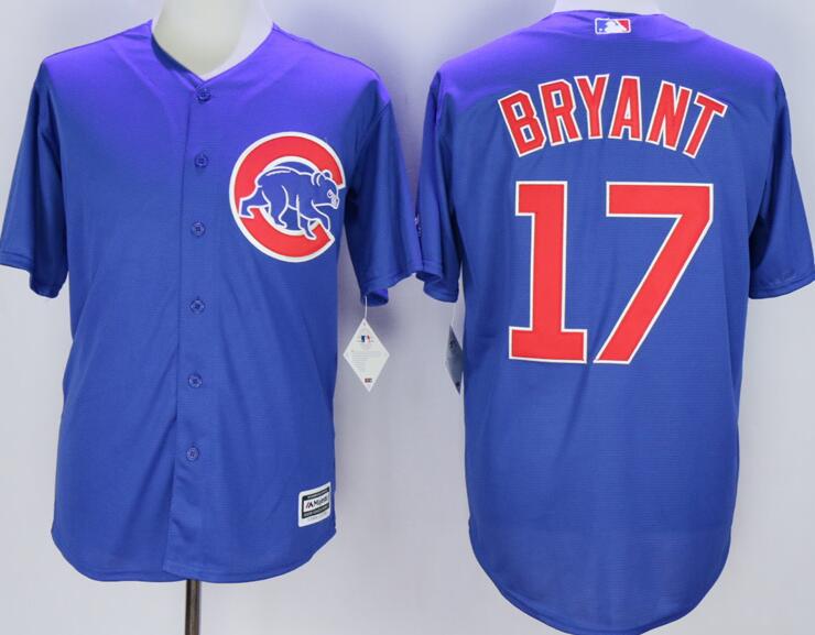 Chicago Cubs 17 Kris Bryant blue majestic men baseball mlb Jersey