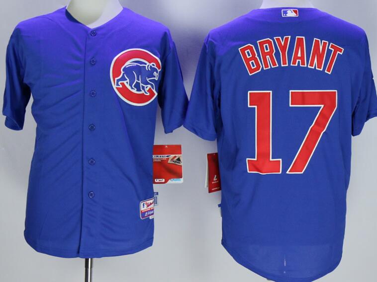 Chicago Cubs 17 Kris Bryant blue men baseball mlb Jersey