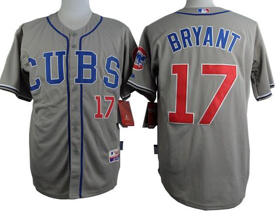 Chicago Cubs 17 Kris Bryant gray men baseball mlb Jersey