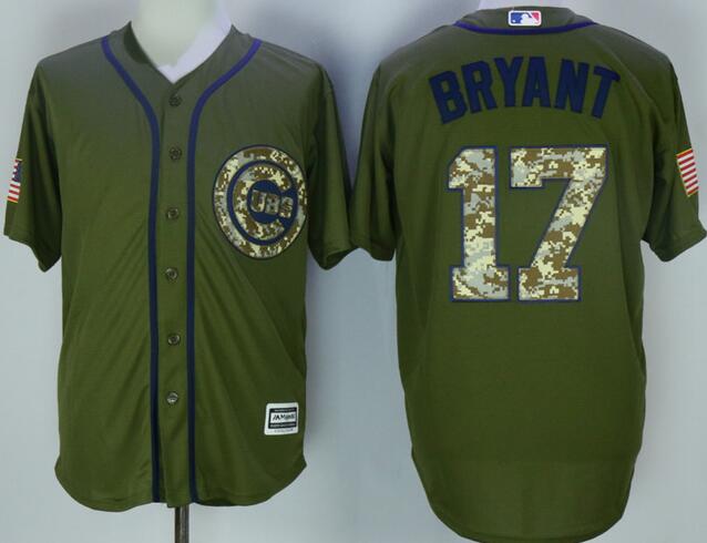 Chicago Cubs 17 Kris Bryant green men baseball mlb jersey