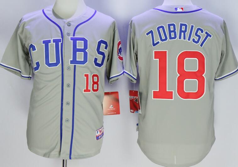 Chicago Cubs 18 Ben Zobrist gray men baseball mlb jersey