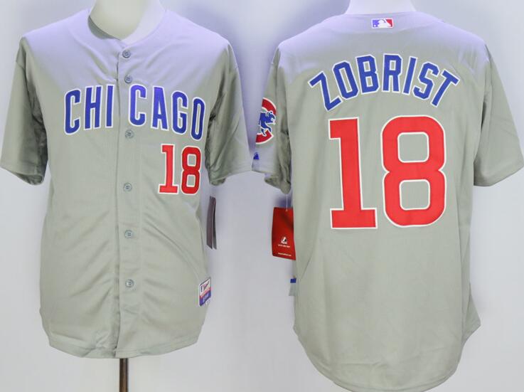 Chicago Cubs 18 Ben Zobrist gray men baseball mlb jerseys