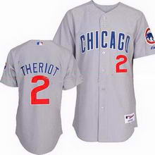 Chicago Cubs 2 Ryan Theriot Grey men baseball mlb Jersey