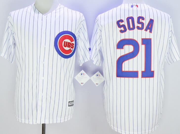 Chicago Cubs 21 Sammy Sosa white majestic men baseball mlb Jerseys