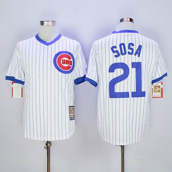 Chicago Cubs 21 Sammy Sosa white throwback men baseball mlb jersey