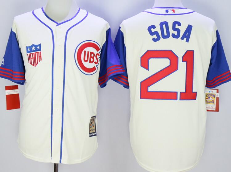 Chicago Cubs 21 Sammy Sosa white throwback men baseball mlb jerseys