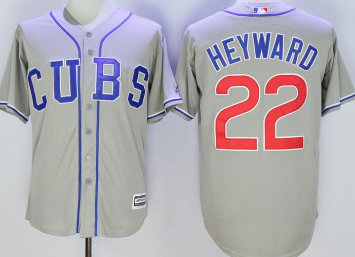 Chicago Cubs 22 Jason Heyward majestic grey men baseball mlb  jersey