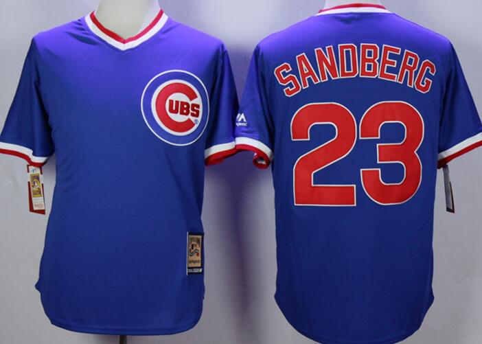 Chicago Cubs 23  Ryne Sandberg 1984 Throwback Blue MLB Jersey