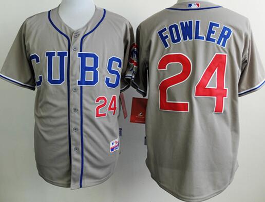 Chicago Cubs 24 Dexter Fowler gray men baseball mlb jersey