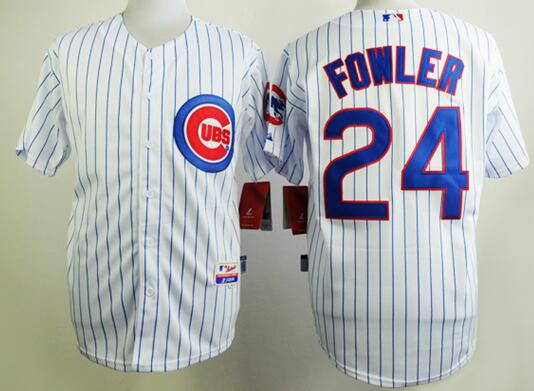 Chicago Cubs 24 Dexter Fowler white men baseball mlb  jersey