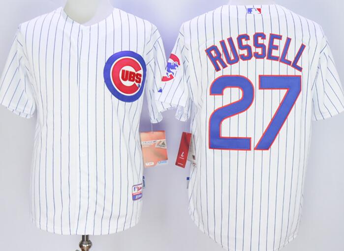 Chicago Cubs 27 Addison Russell white men baseball mlb jersey