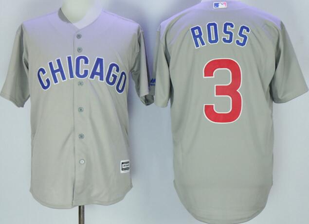 Chicago Cubs 3 David Ross majestic grey men mlb Baseball Jersey