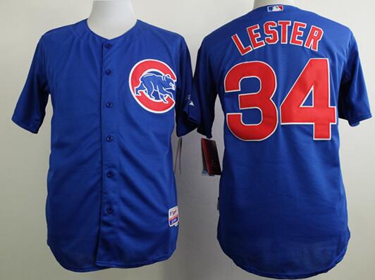 Chicago Cubs 34 Jon Lester blue men baseball mlb jersey