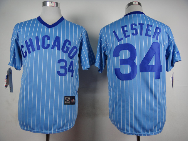 Chicago Cubs 34 Jon Lester skyblue men baseball mlb  jersey