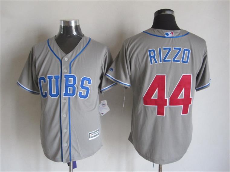 Chicago Cubs 44 Anthony Rizzo gray majestic men baseball mlb jerseys