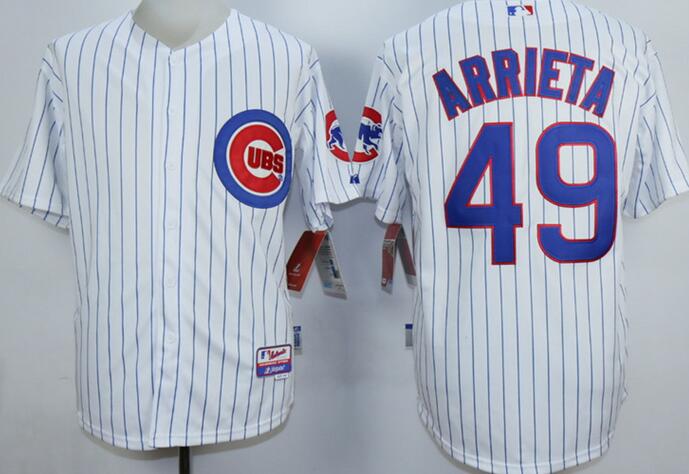 Chicago Cubs 49 Jake Arrieta White men baseball mlb jersey