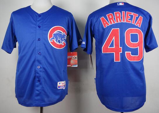 Chicago Cubs 49 Jake Arrieta blue men baseball mlb jersey