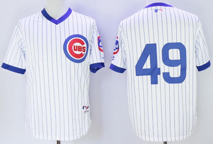 Chicago Cubs 49 Jake Arrieta blue stripe throwback men baseball mlb jerseys