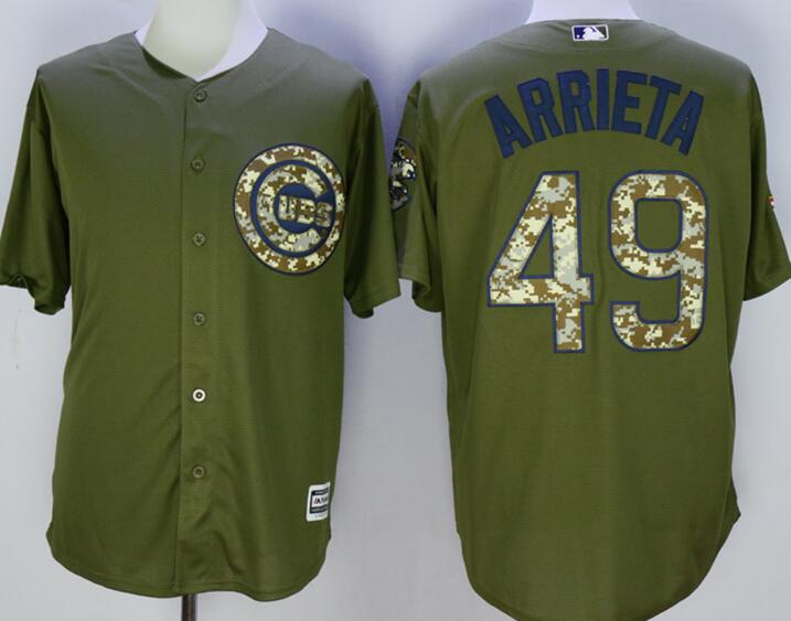 Chicago Cubs 49 Jake Arrieta green men baseball mlb jersey