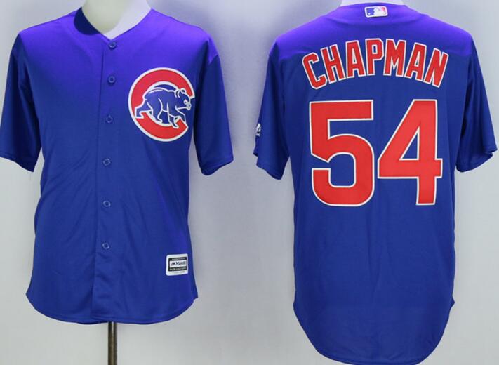 Chicago Cubs 54 Aroldis Chapman majestic blue men mlb Baseball Jersey