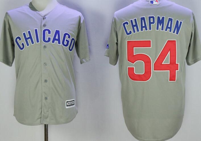 Chicago Cubs 54 Aroldis Chapman majestic grey men mlb Baseball Jersey