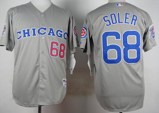 Chicago Cubs 68 Jorge Soler grey men baseball mlb Jerseys