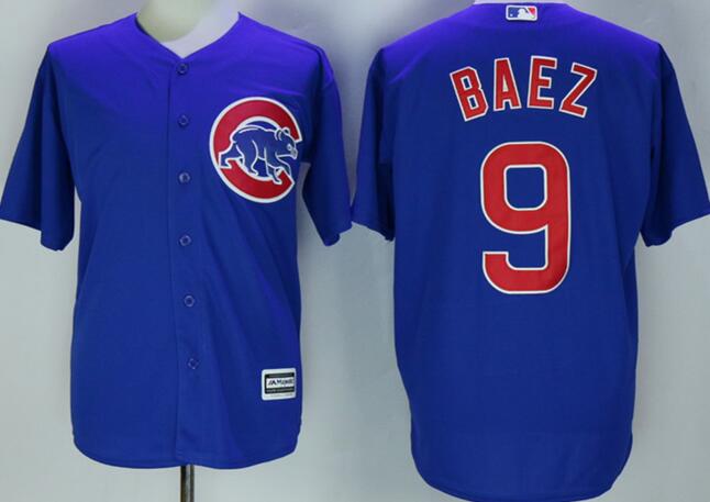 Chicago Cubs 9 Javier Baez majestic blue men mlb Baseball Jersey