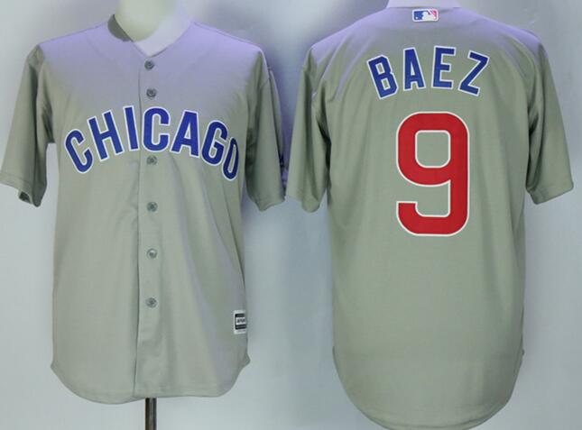 Chicago Cubs 9 Javier Baez majestic grey men mlb Baseball Jersey