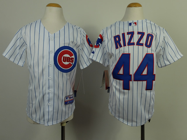 Chicago Cubs Anthony Rizzo 44# white kid mlb jerseys