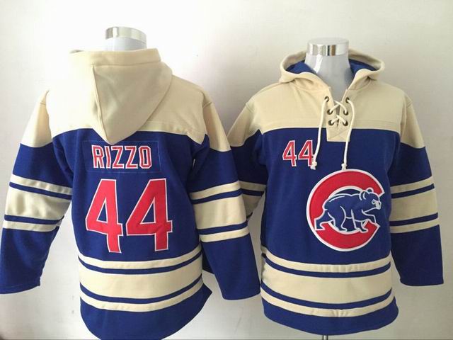 Chicago Cubs Chicago Cubs Anthony Rizzo  44 blue beige baseball Hooded Sweatshirt