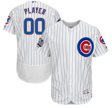 Chicago Cubs Majestic White 2016 World Series Champions Custom Home Authentic Flex Base Jersey