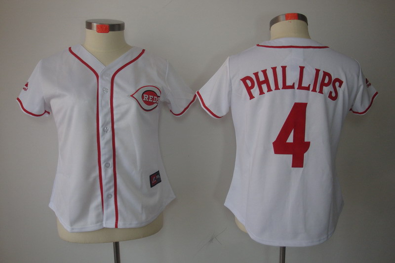 Chicago Cubs PHILLIPS 4# White MLB Women Jerseys