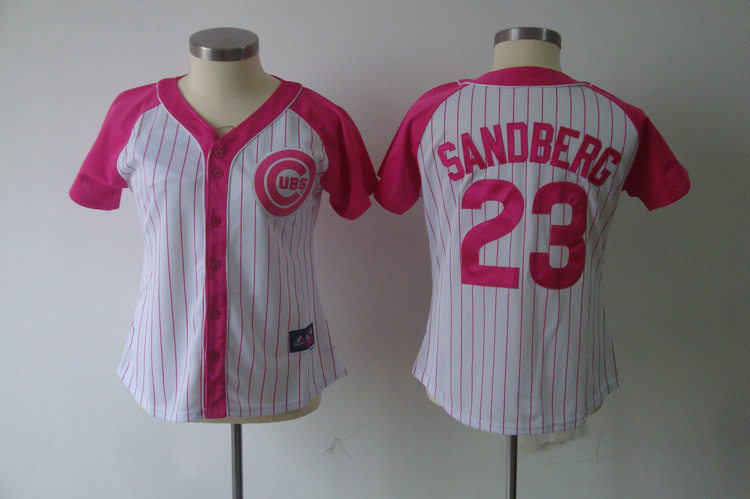 Chicago Cubs Sandberg 23 white women MLB Jersey